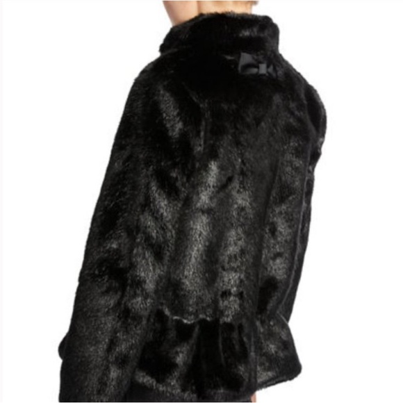 Kate Spade black fur jacket:  bow peplum-medium - Picture 2 of 14
